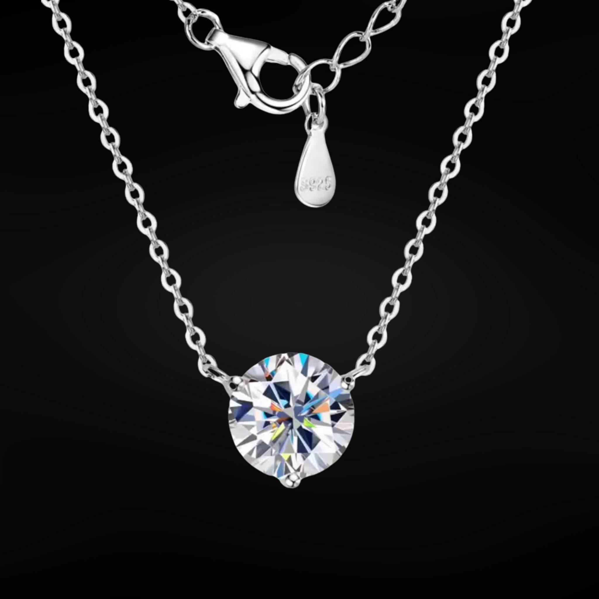 ÉCLATINE Classic 2.0CT Moissanite Solitaire Pendant (925 Silver)