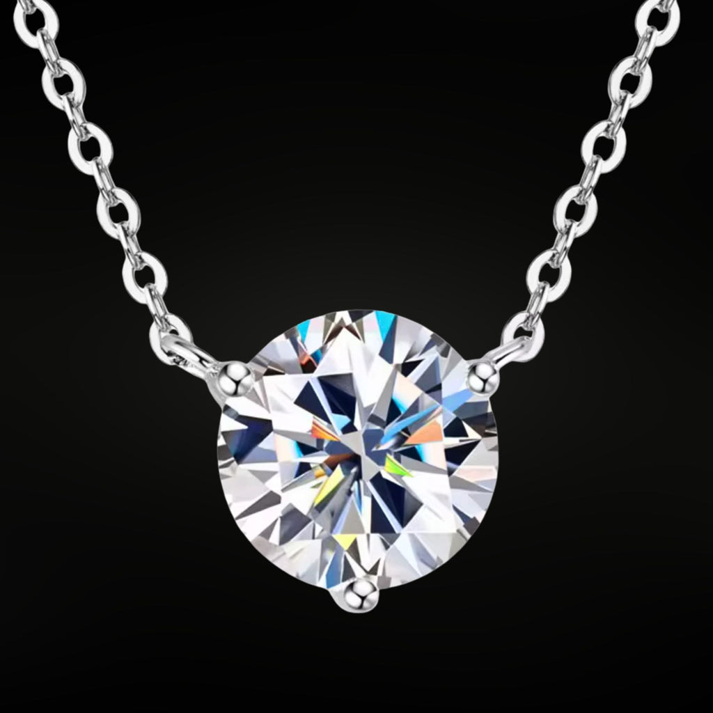 2ct moissanite solitaire pendant necklace in 925 sterling silver