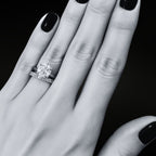 ÉCLATINE Half Pavé Moissanite Wedding Band (925 Silver)