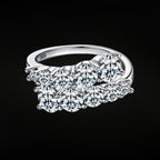 ÉCLATINE Arc Brilliance Multi-Row Moissanite Ring (925 Sterling Silver · White / Yellow Gold Plated)