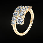 ÉCLATINE Arc Brilliance Multi-Row Moissanite Ring (925 Sterling Silver · White / Yellow Gold Plated)