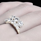 ÉCLATINE Arc Brilliance Multi-Row Moissanite Ring (925 Sterling Silver · White / Yellow Gold Plated)