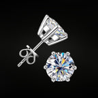moissanite 6-prong stud earrings
