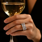 ÉCLATINE Arc Brilliance Multi-Row Moissanite Ring (925 Sterling Silver · White / Yellow Gold Plated)