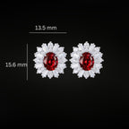 ÉCLATINE Royal Halo Earrings | Lab Sapphire Lab Ruby