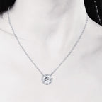 ÉCLATINE Quiey Luxury Halo Moissanite Pendant Necklace (1.0ct | 925 Silver)
