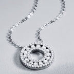 ÉCLATINE Love Open Circle Pendant Necklace (925 Silver · White Gold Plated)