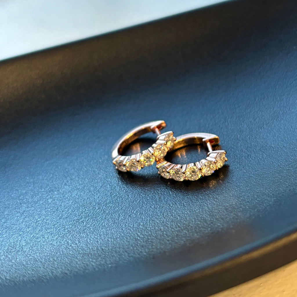 ÉCLATINE  Everyday Essential – Moissanite Mini Hoop Earrings