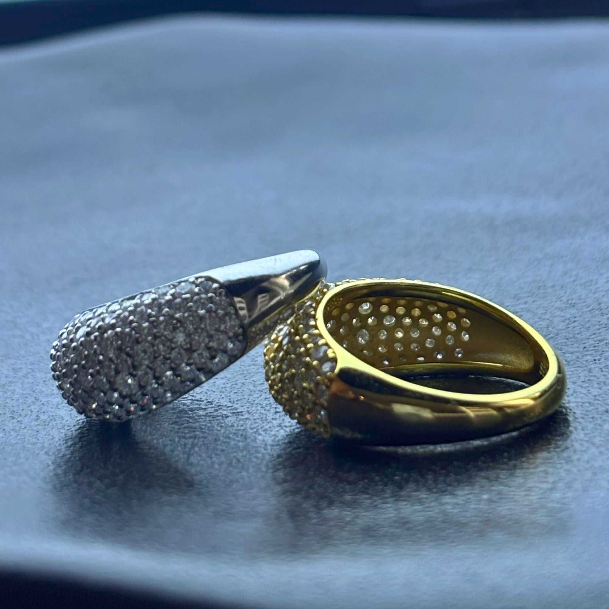 *Now Available in Gold -  ÉCLATINE Luxe Pavé Dome Moissanite Ring | Statement Sparkle