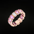 ÉCLATINE Micro Pavé Pink Ruby Eternity Band