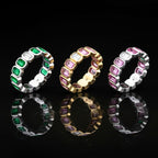 ÉCLATINE Micro Pavé Pink Ruby Eternity Band