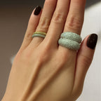 *Now Available in Gold -  ÉCLATINE Luxe Pavé Dome Moissanite Ring | Statement Sparkle