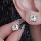 ÉCLATINE Classic Asscher Cut Stud Earrings (approx. 2ct Each)