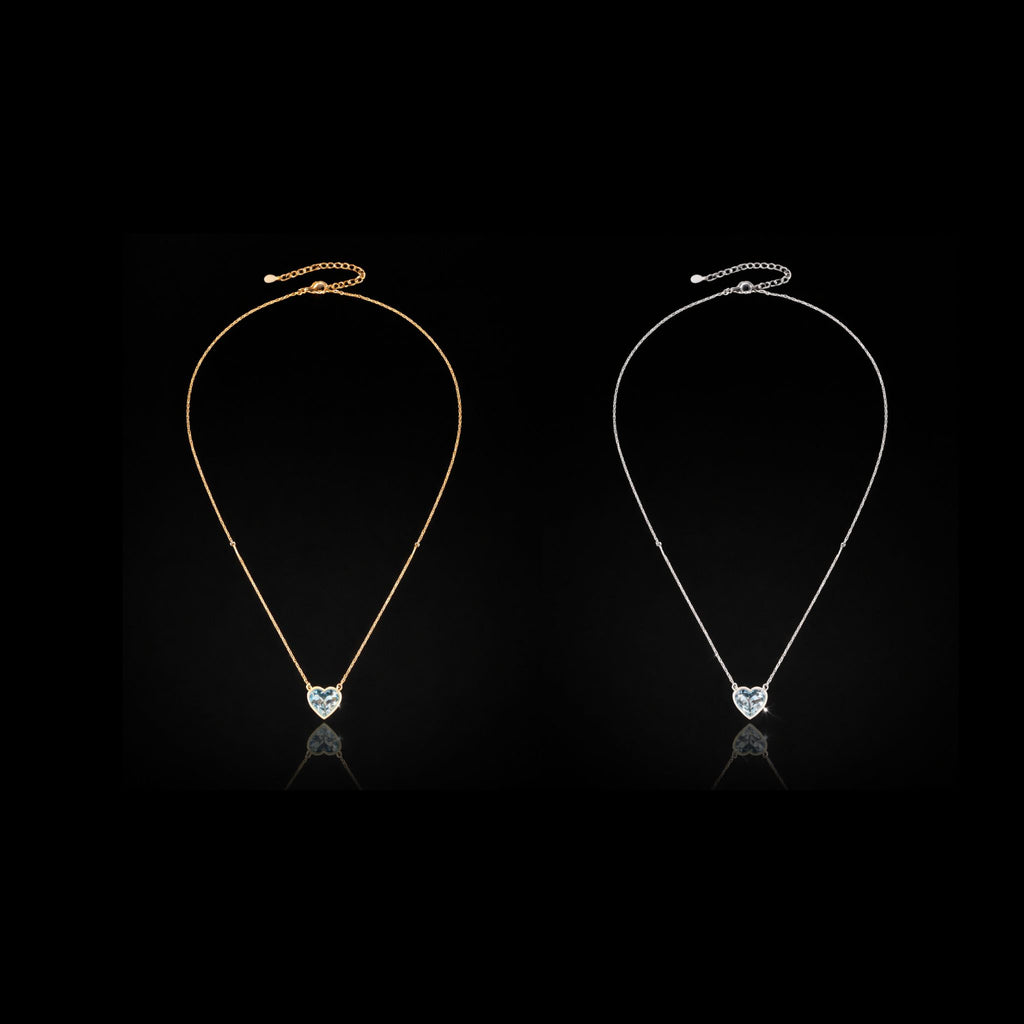 ÉCLATINE Heart Bezel Necklace | 8x8mm (approx. 2ct)