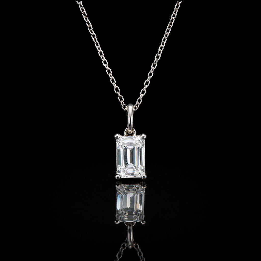 ÉCLATINE Classic Emerald Cut Necklace | 5x7mm(approx. 1ct)