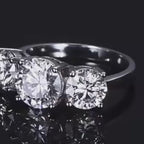 ÉCLATINE Trinity 3-Stone Moissanite Engagement Ring (2.0ct + 1.0ct × 2 | 925 Silver)