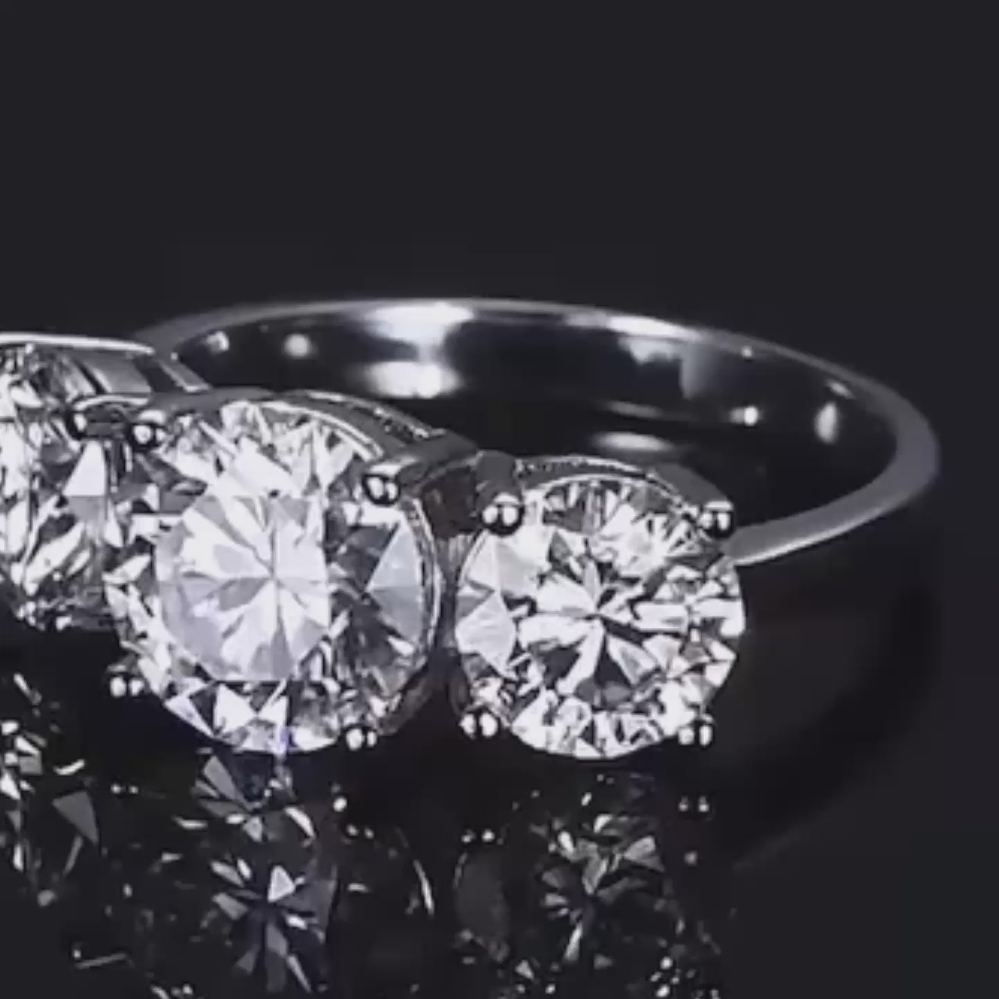 ÉCLATINE Trinity 3-Stone Moissanite Engagement Ring (2.0ct + 1.0ct × 2 | 925 Silver)