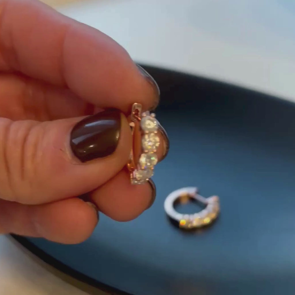 mini hoop ring moissanite