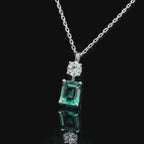 ✦ÉCLATINE Made |Emerald-Cut Lab Emerald Necklace & Earring Set
