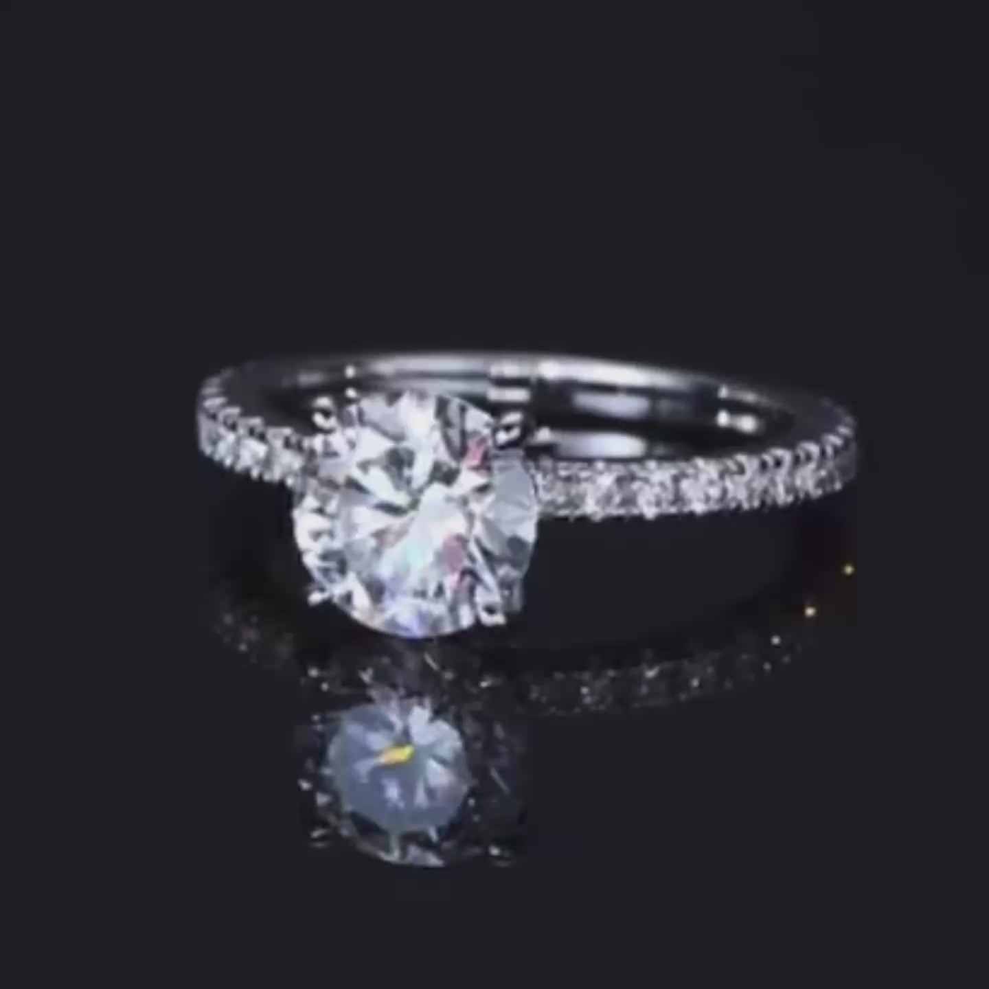ÉCLATINE Classic 2.0CT Moissanite Solitaire Ring (925 Silver, Gold Plated)
