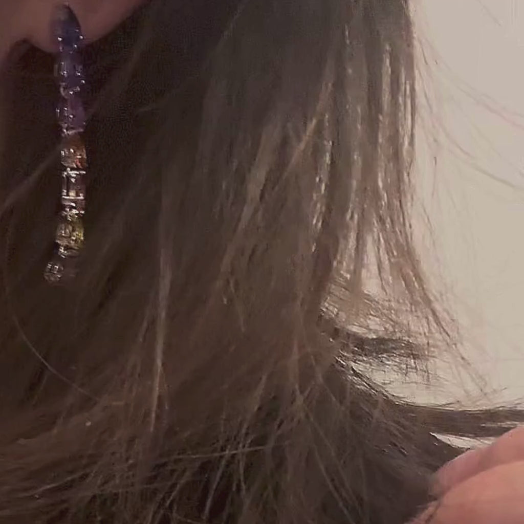 ✦ÉCLATINE Made|  Rainbow Drop Earrings | Lab-Grown Sapphire