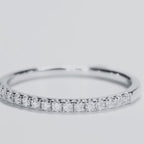 Moissanite pavé wedding band in 925 sterling silver