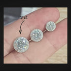 ÉCLATINE 2.0CT Halo Moissanite Stud Earrings