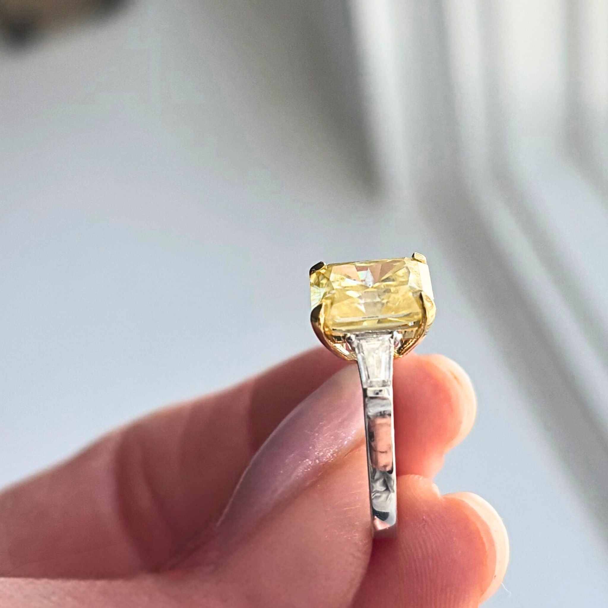 yellow moissanite 3ct